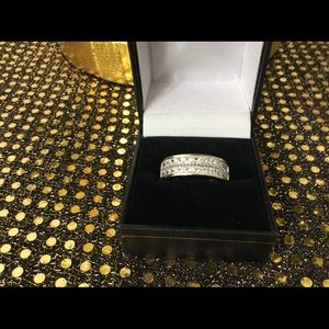 Men's 2.CT Double Row  Sterling Silver ring